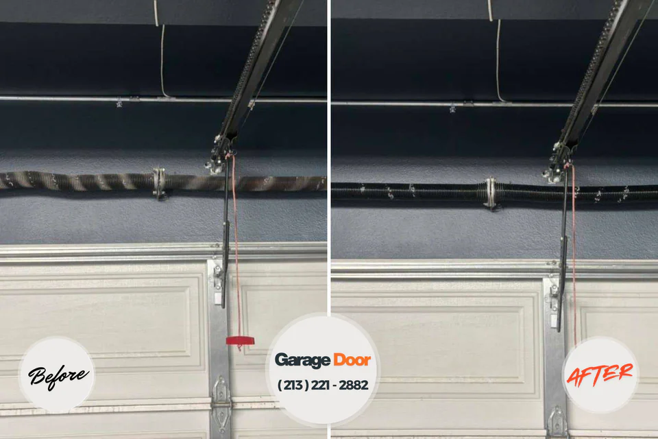 Before and after: garage door repair Mount Pleasant, MI